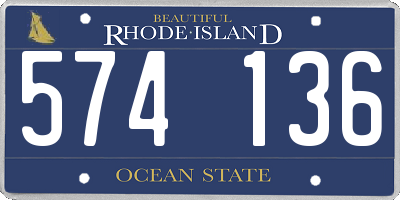 RI license plate 574136