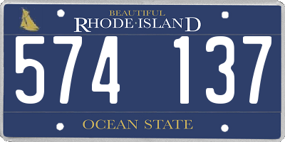 RI license plate 574137