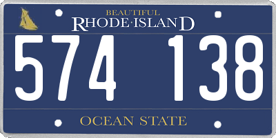RI license plate 574138