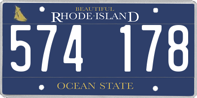 RI license plate 574178
