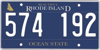 RI license plate 574192