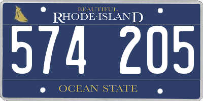 RI license plate 574205