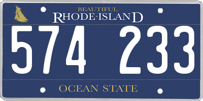 RI license plate 574233