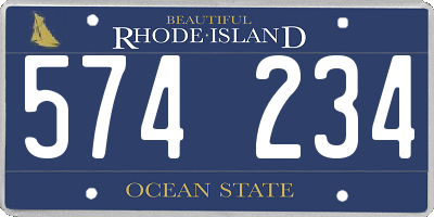 RI license plate 574234