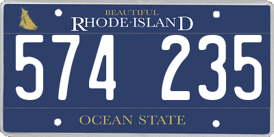 RI license plate 574235