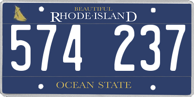 RI license plate 574237
