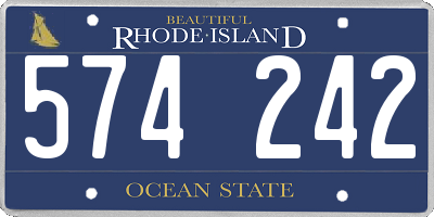 RI license plate 574242