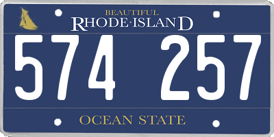 RI license plate 574257
