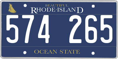RI license plate 574265