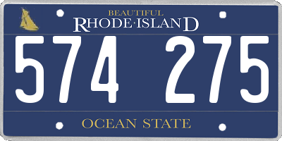 RI license plate 574275