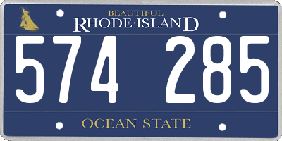 RI license plate 574285
