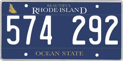 RI license plate 574292