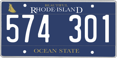 RI license plate 574301