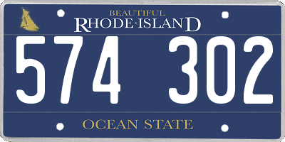 RI license plate 574302