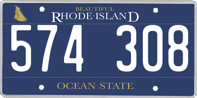 RI license plate 574308