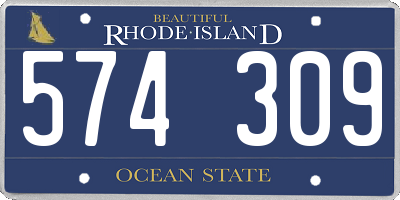 RI license plate 574309