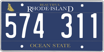 RI license plate 574311