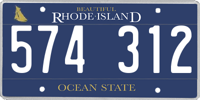 RI license plate 574312
