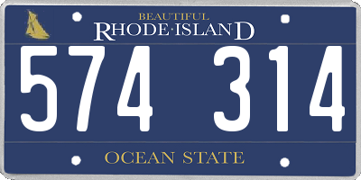 RI license plate 574314