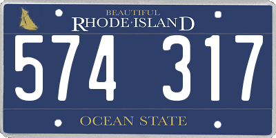 RI license plate 574317