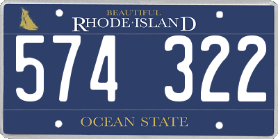 RI license plate 574322