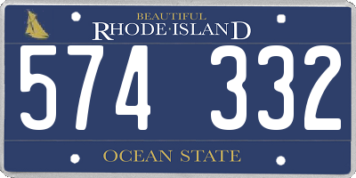 RI license plate 574332