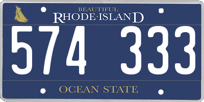 RI license plate 574333