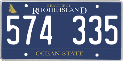 RI license plate 574335