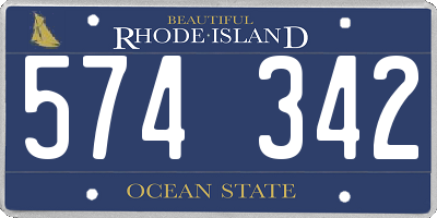 RI license plate 574342