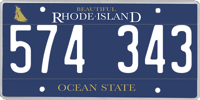 RI license plate 574343