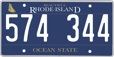 RI license plate 574344