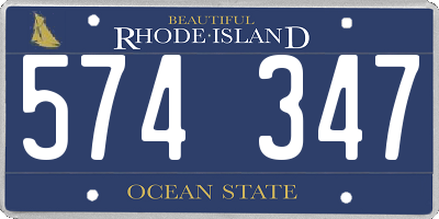 RI license plate 574347