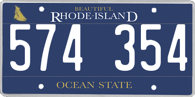 RI license plate 574354