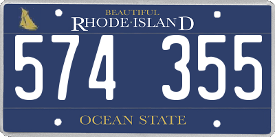 RI license plate 574355