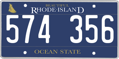 RI license plate 574356