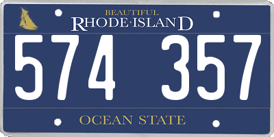 RI license plate 574357