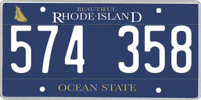 RI license plate 574358