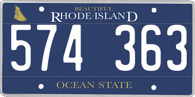 RI license plate 574363
