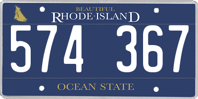RI license plate 574367