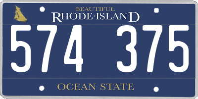 RI license plate 574375