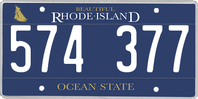 RI license plate 574377