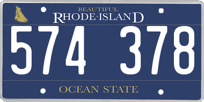 RI license plate 574378