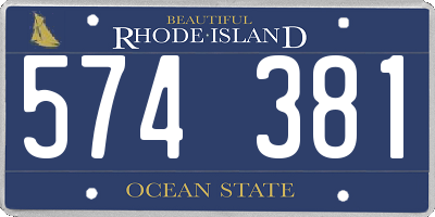 RI license plate 574381