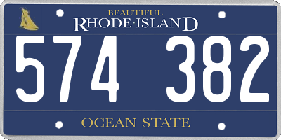 RI license plate 574382