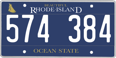 RI license plate 574384