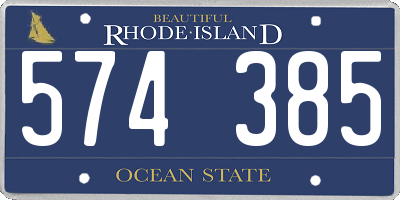 RI license plate 574385