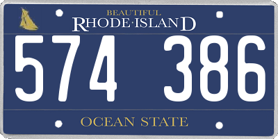 RI license plate 574386
