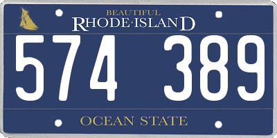 RI license plate 574389