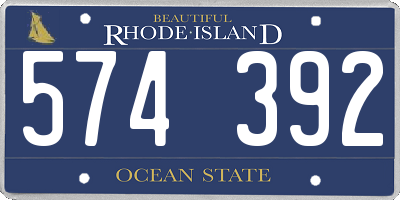 RI license plate 574392