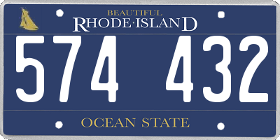 RI license plate 574432